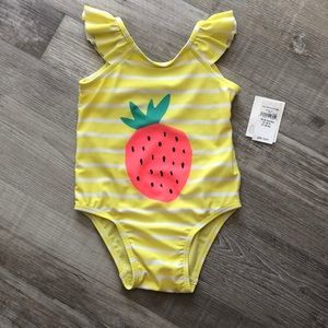 NWT Baby Gap Yellow Strawberry Swimsuit